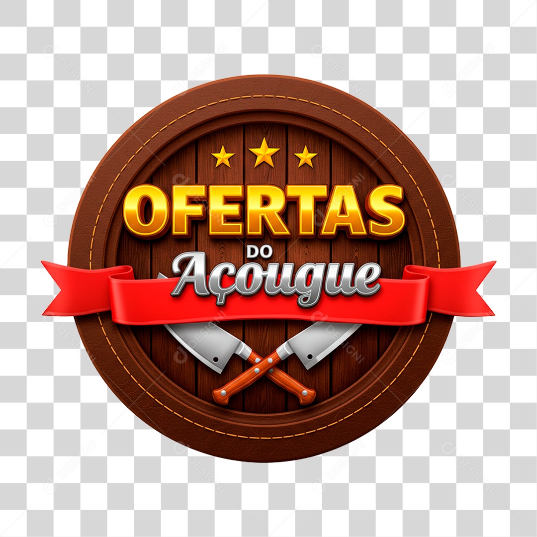 Selo 3D Ofertas do Açougue PNG Transparente