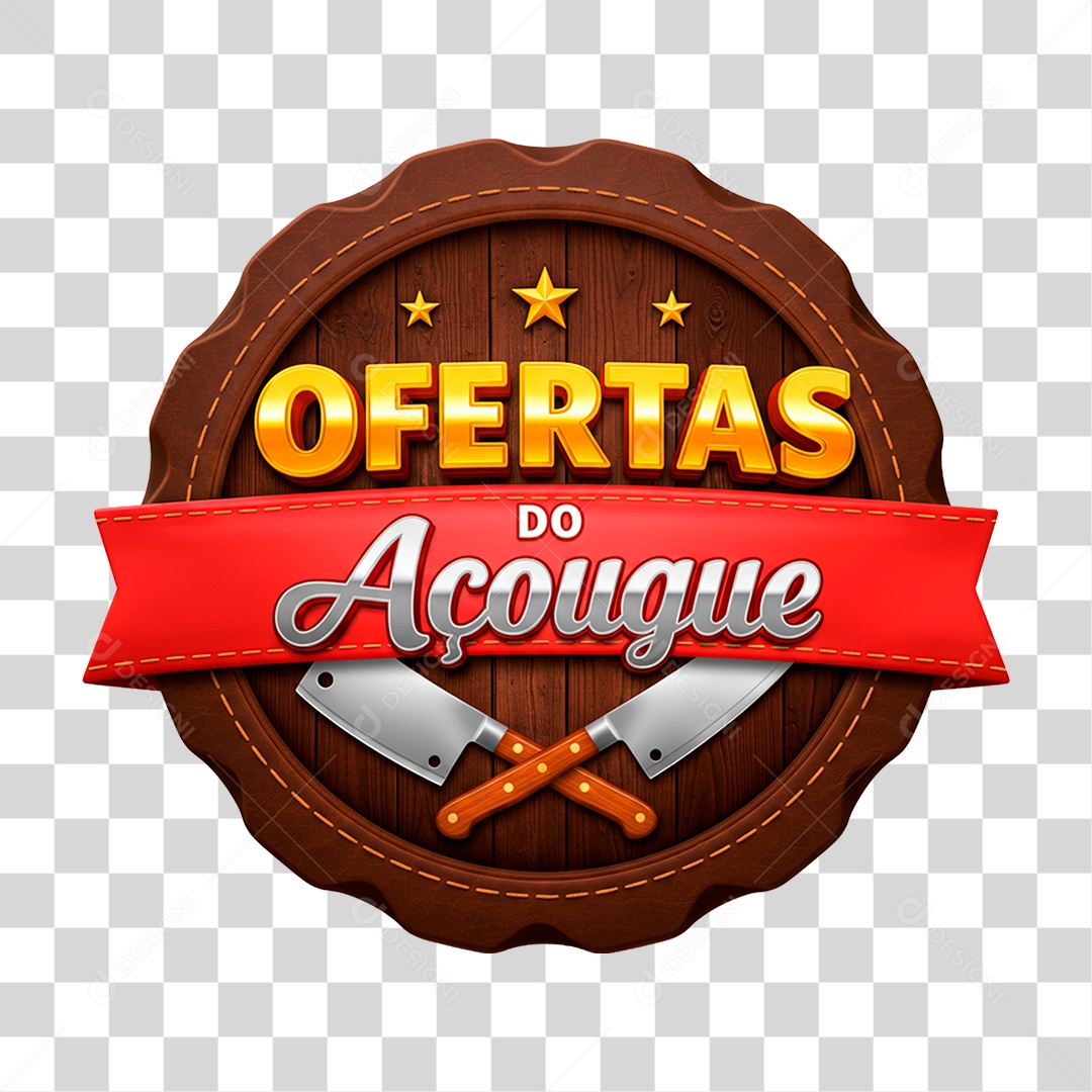 Selo 3D Ofertas do Açougue PNG Transparente