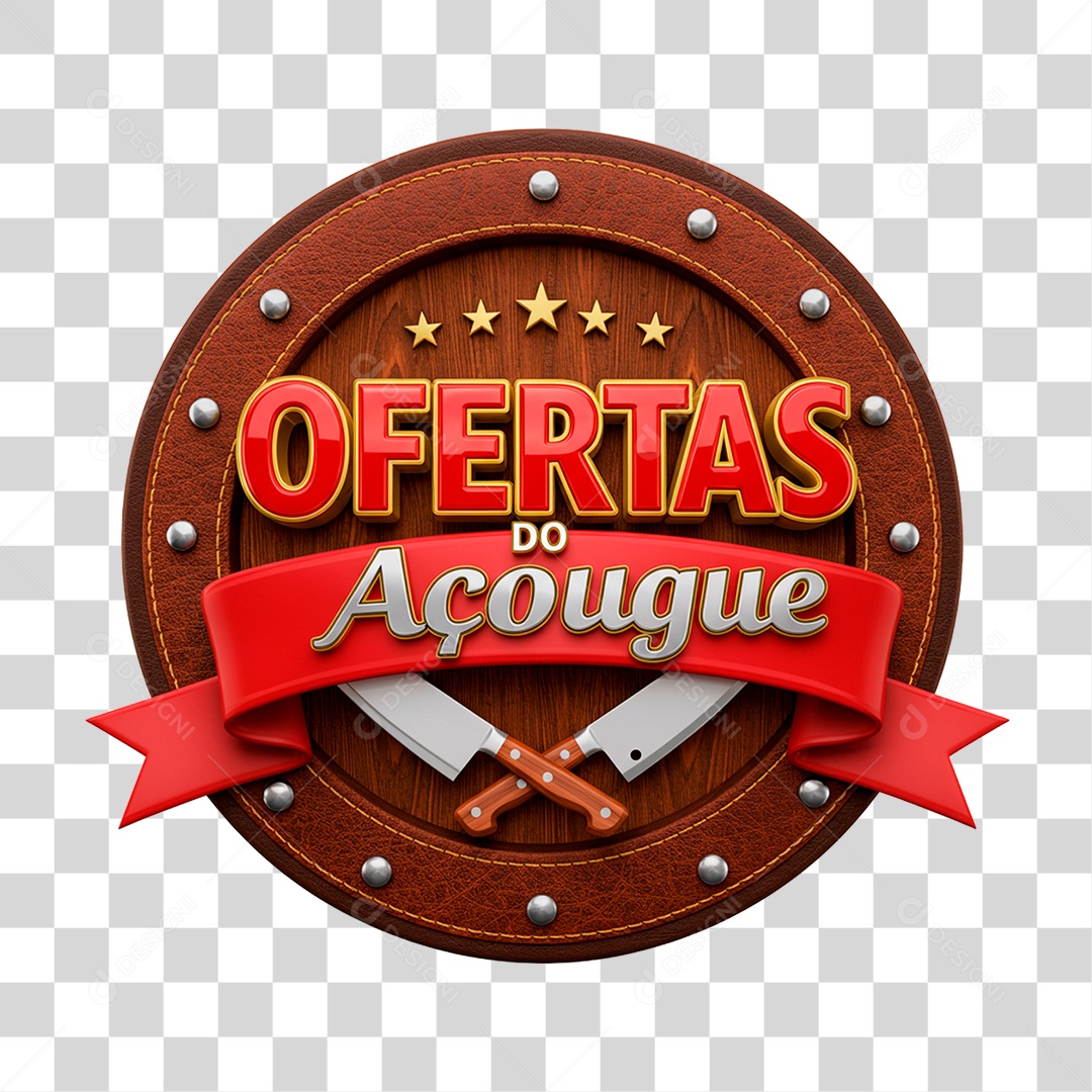 Selo 3D Ofertas do Açougue PNG Transparente