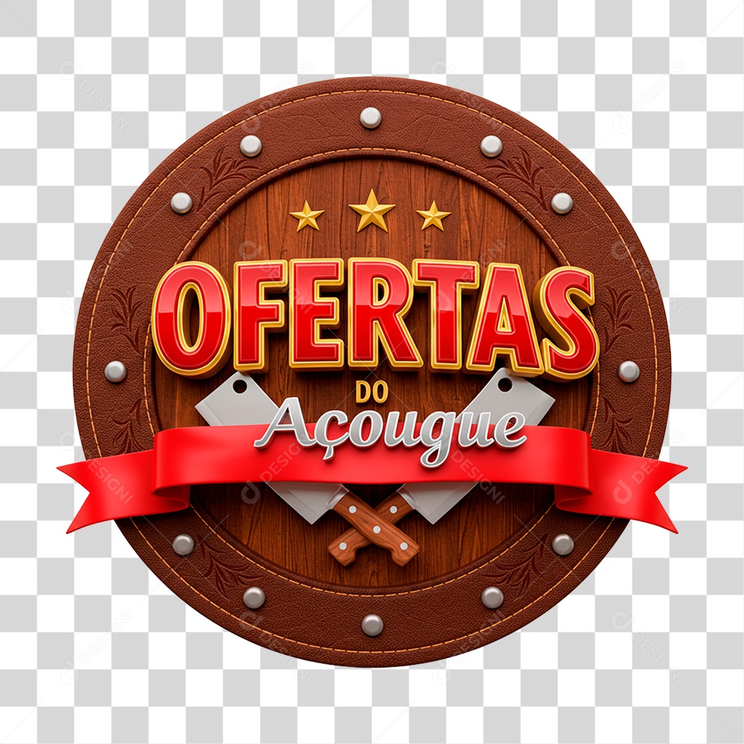 Selo 3D Ofertas do Açougue PNG Transparente