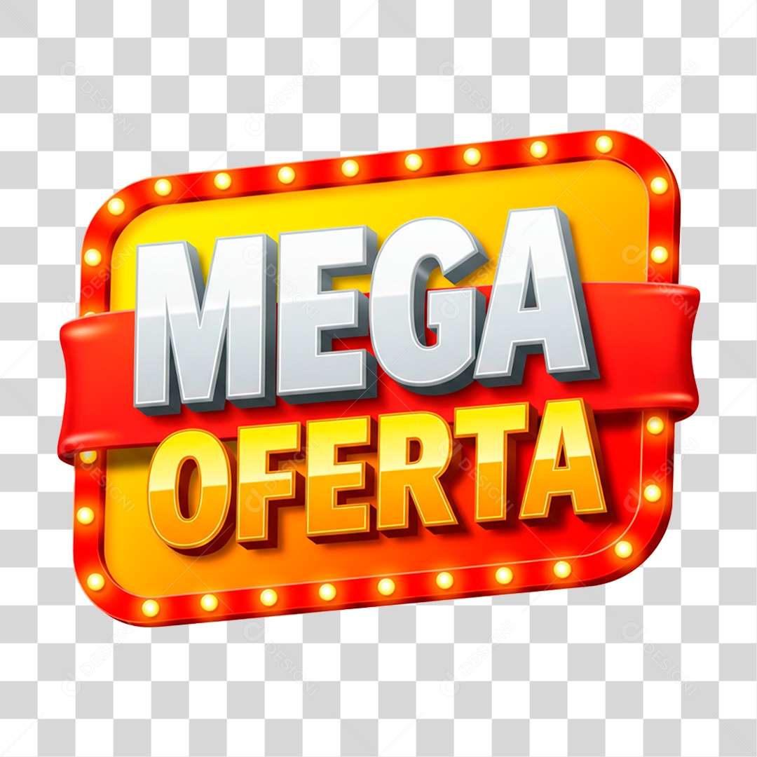 Selo 3D Mega Oferta PNG Transparente
