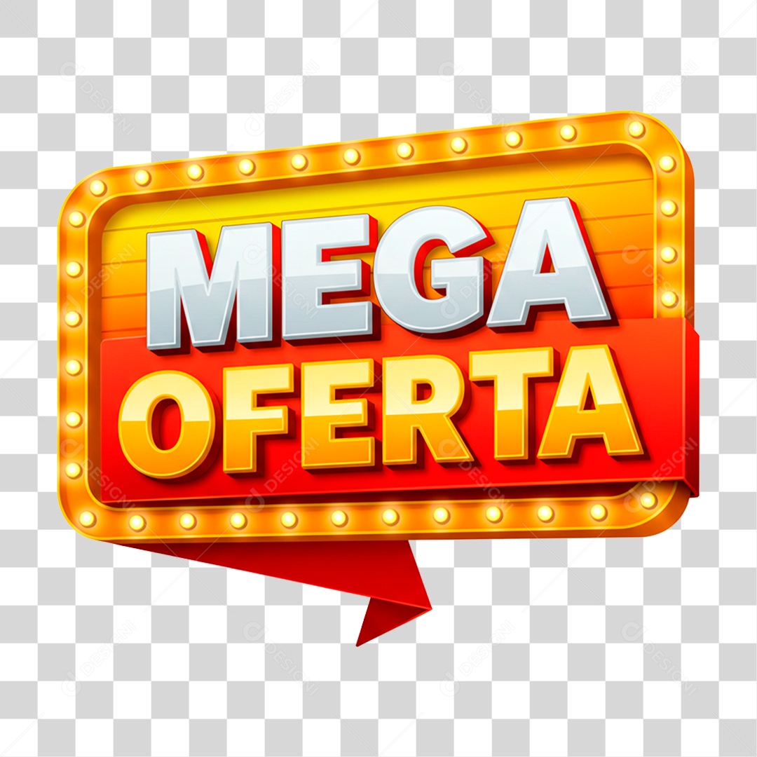 Selo 3D Mega Oferta PNG Transparente