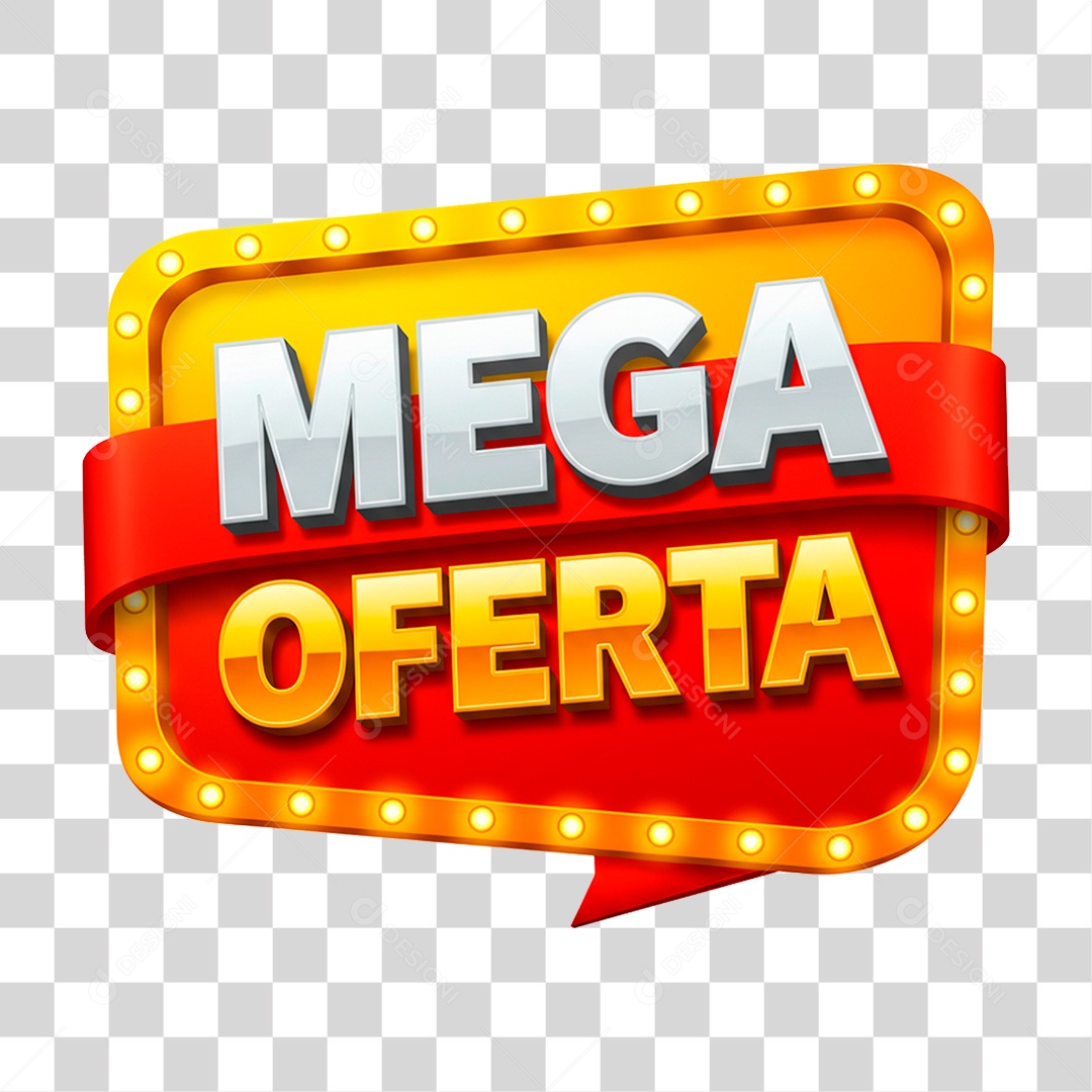Selo 3D Mega Oferta PNG Transparente