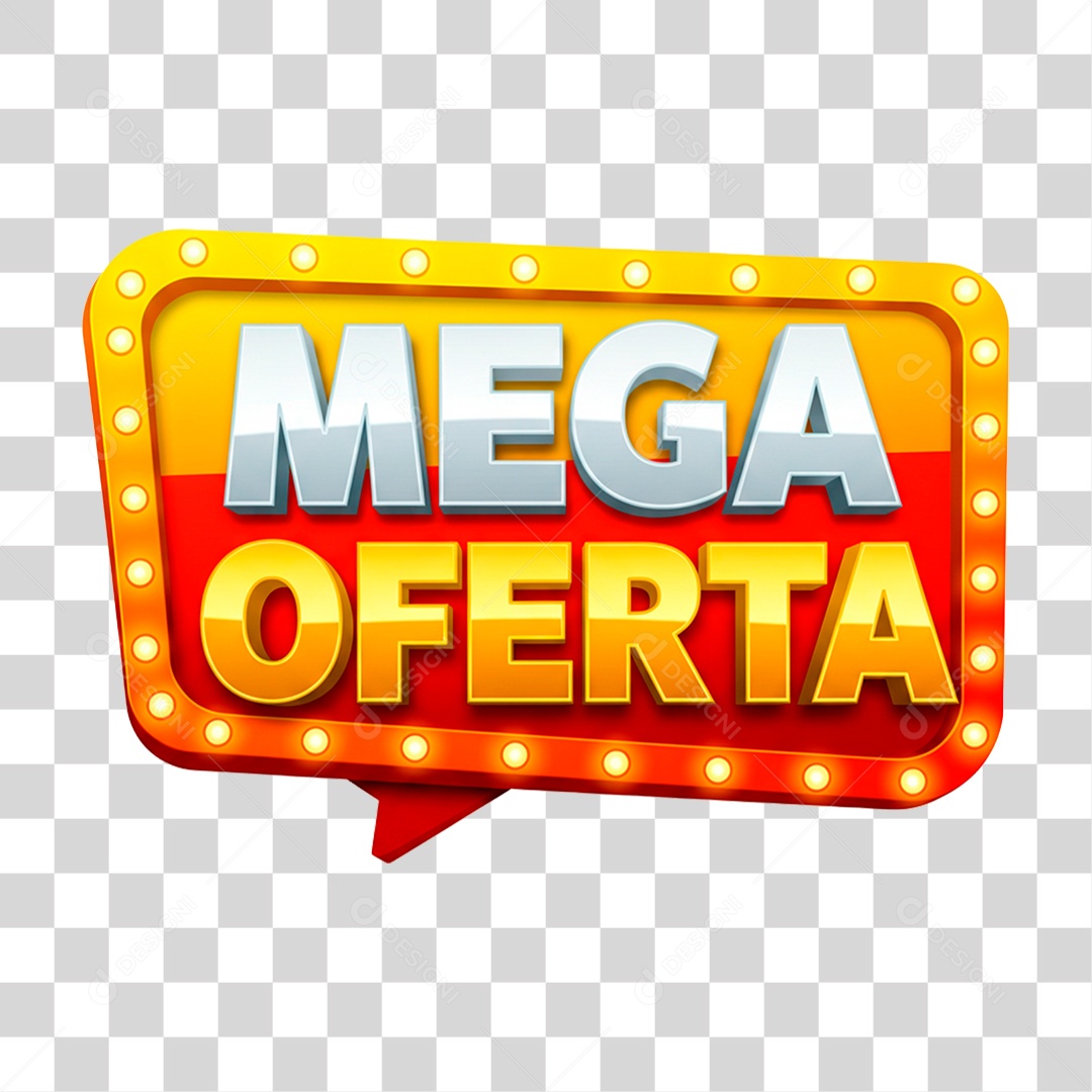 Selo 3D Mega Oferta PNG Transparente