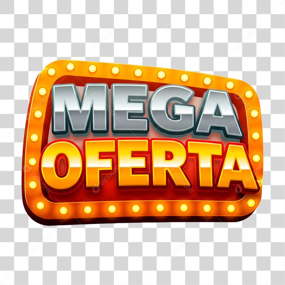 Selo 3D Mega Oferta PNG Transparente