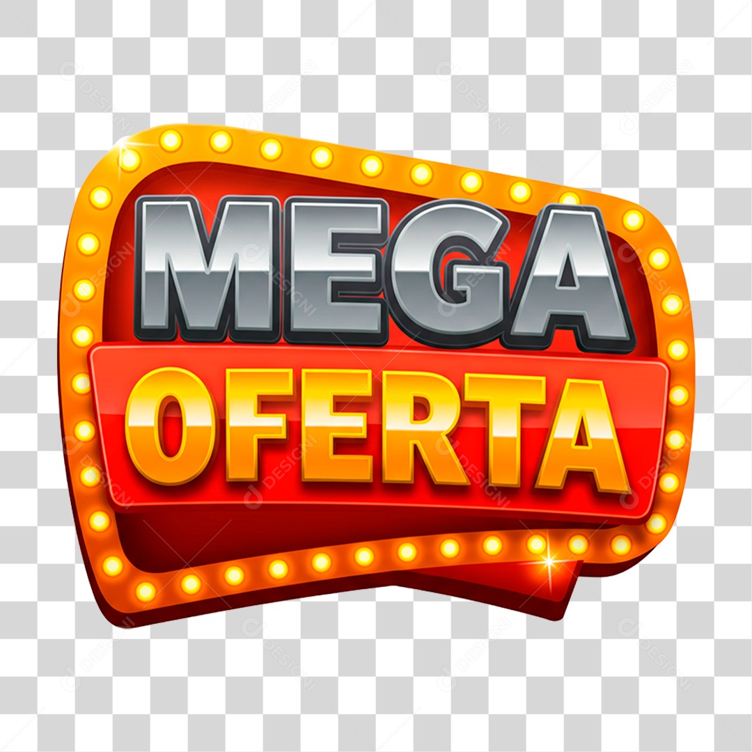 Selo 3D Mega Oferta PNG Transparente