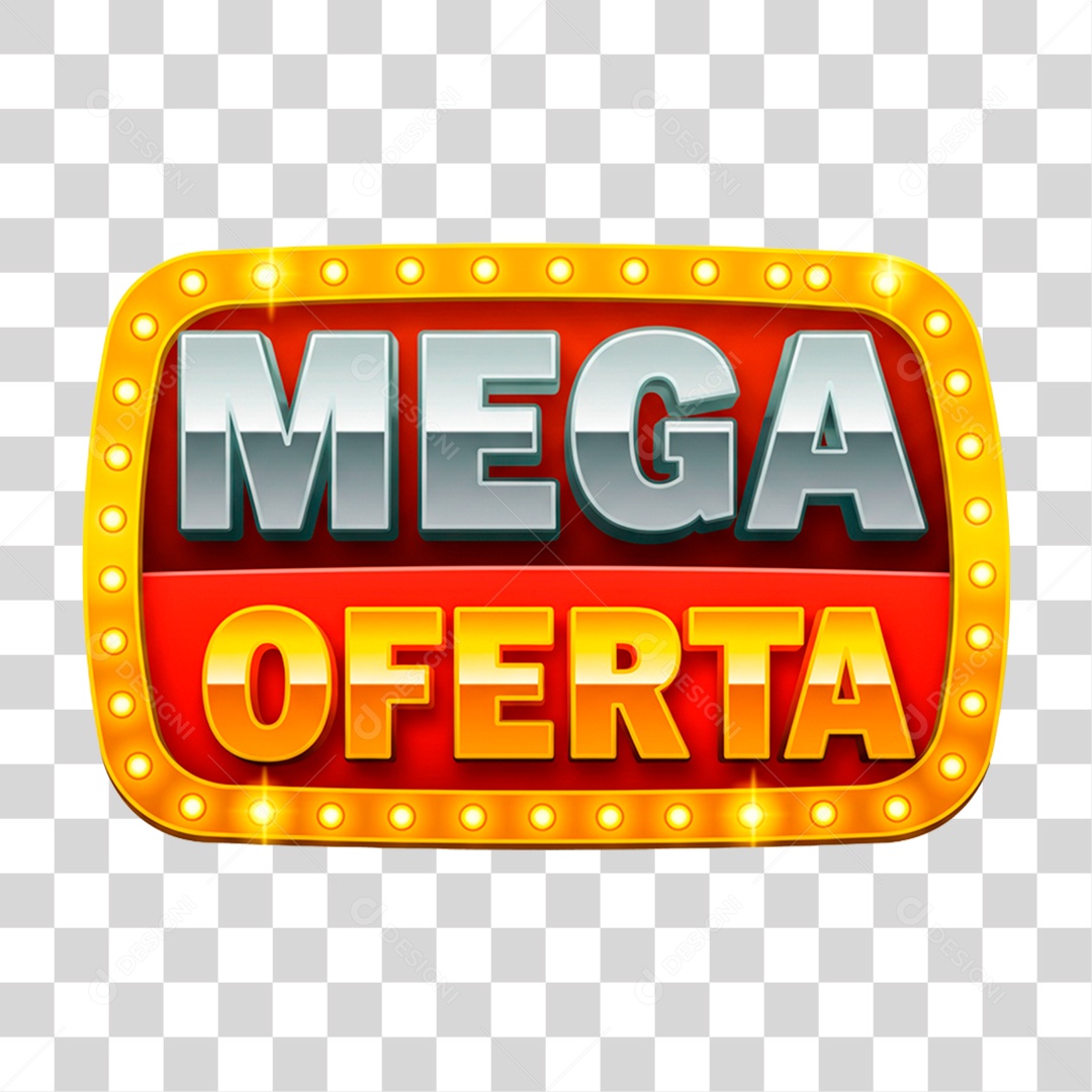 Selo 3D Mega Oferta PNG Transparente