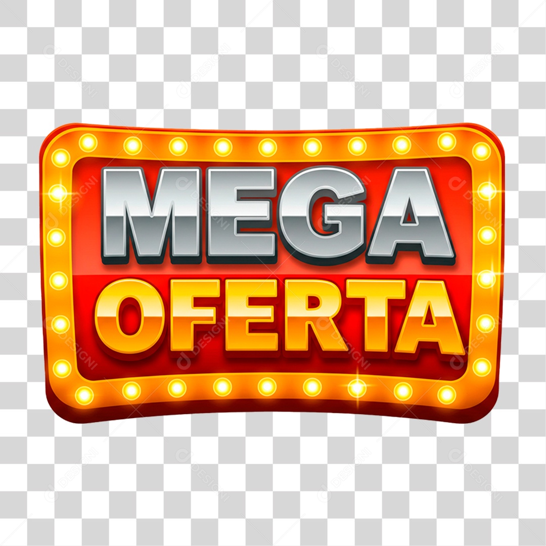 Selo 3D Mega Oferta PNG Transparente