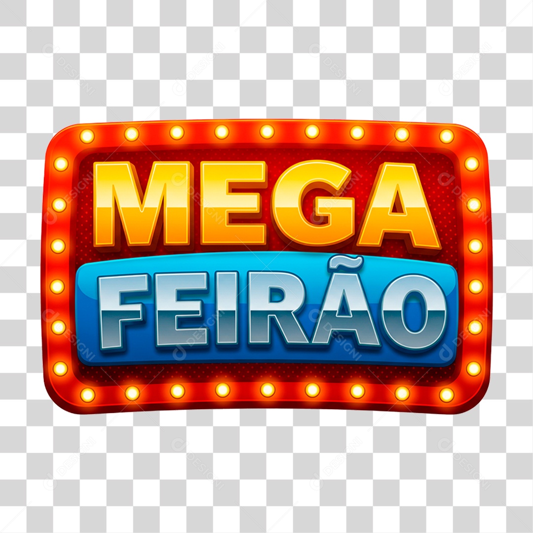 Selo 3D Mega Feirão PNG Transparente