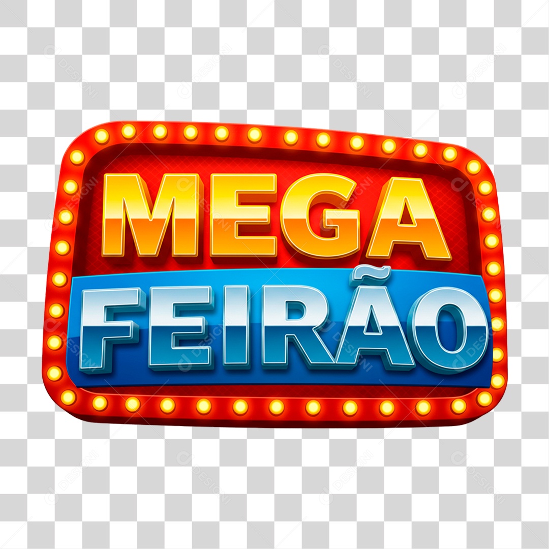Selo 3D Mega Feirão PNG Transparente