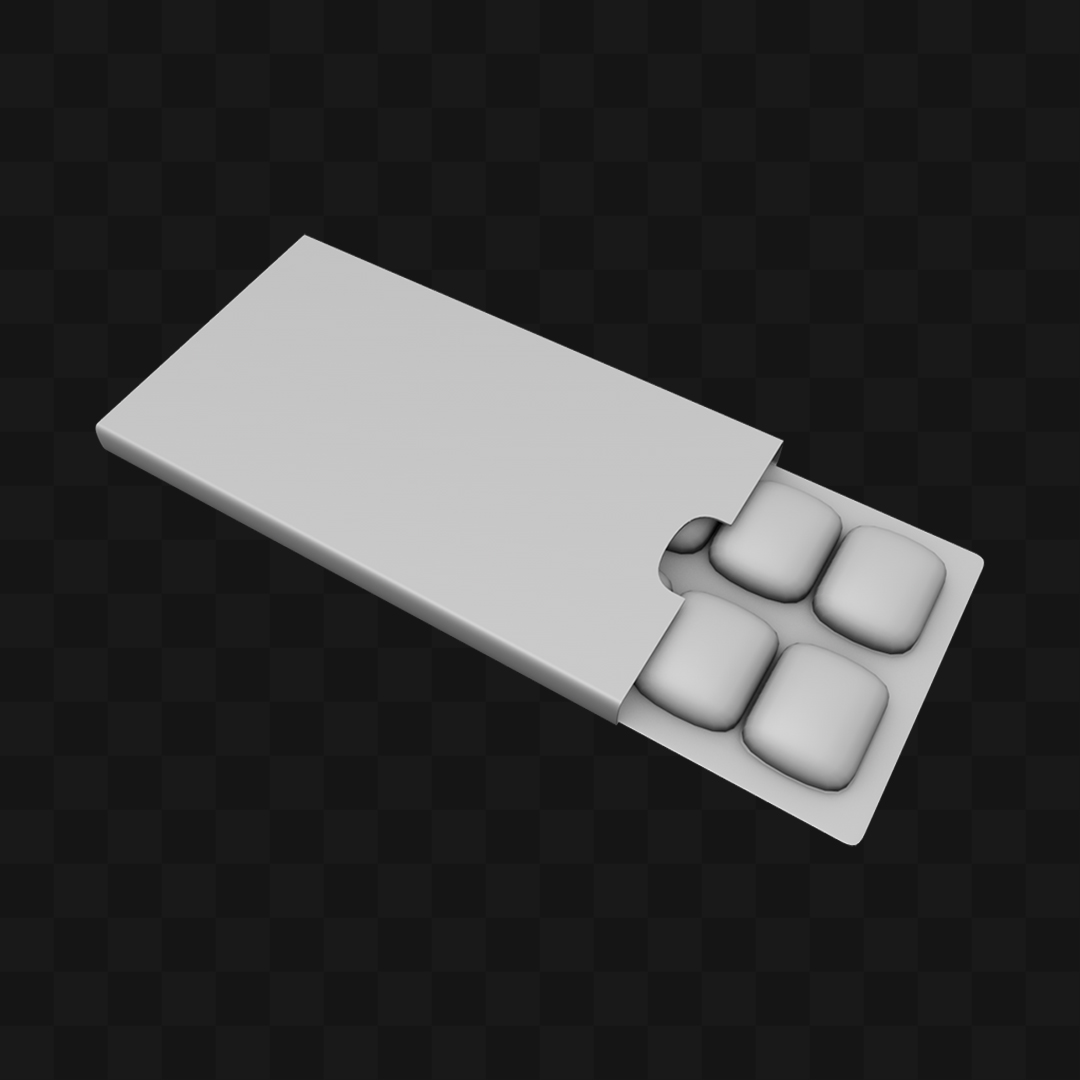 Caixa de Chicletes - Modelo 3D