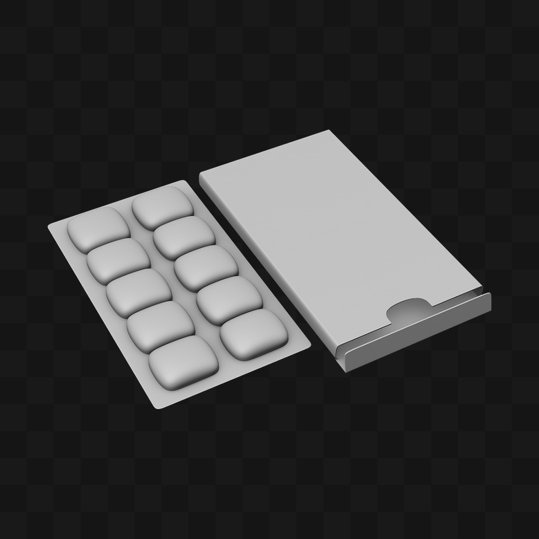 Caixa de Chicletes - Modelo 3D