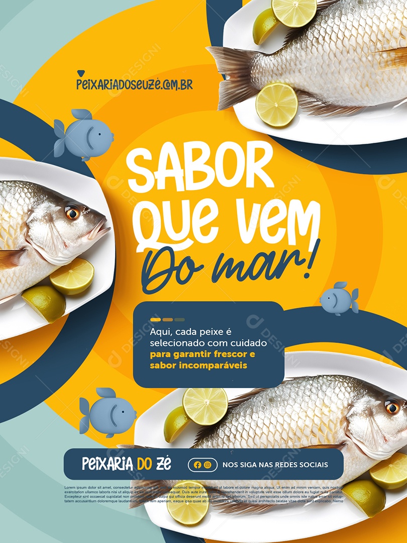 Peixaria Sabor Que Vem do Mar Social Media PSD Editável