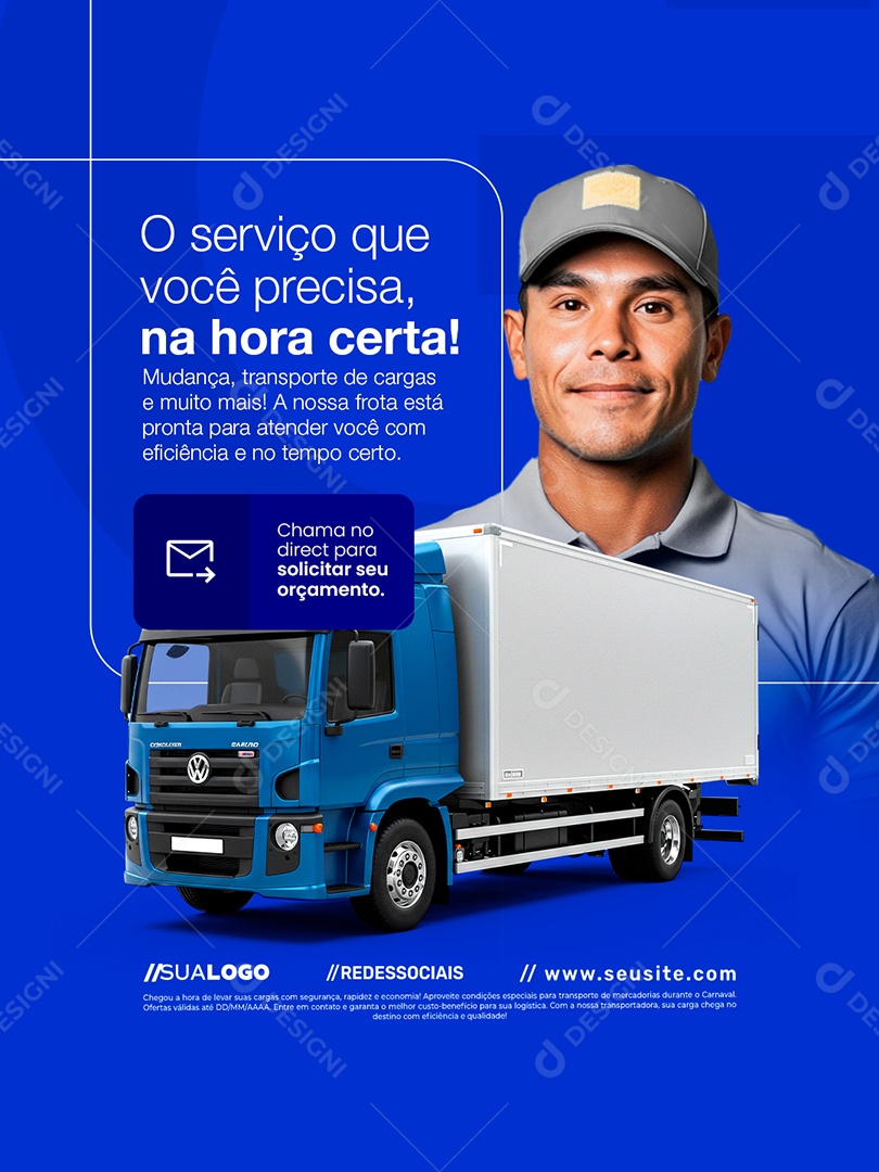 Fretista O Serviço Que Você Precisa Social Media PSD Editável