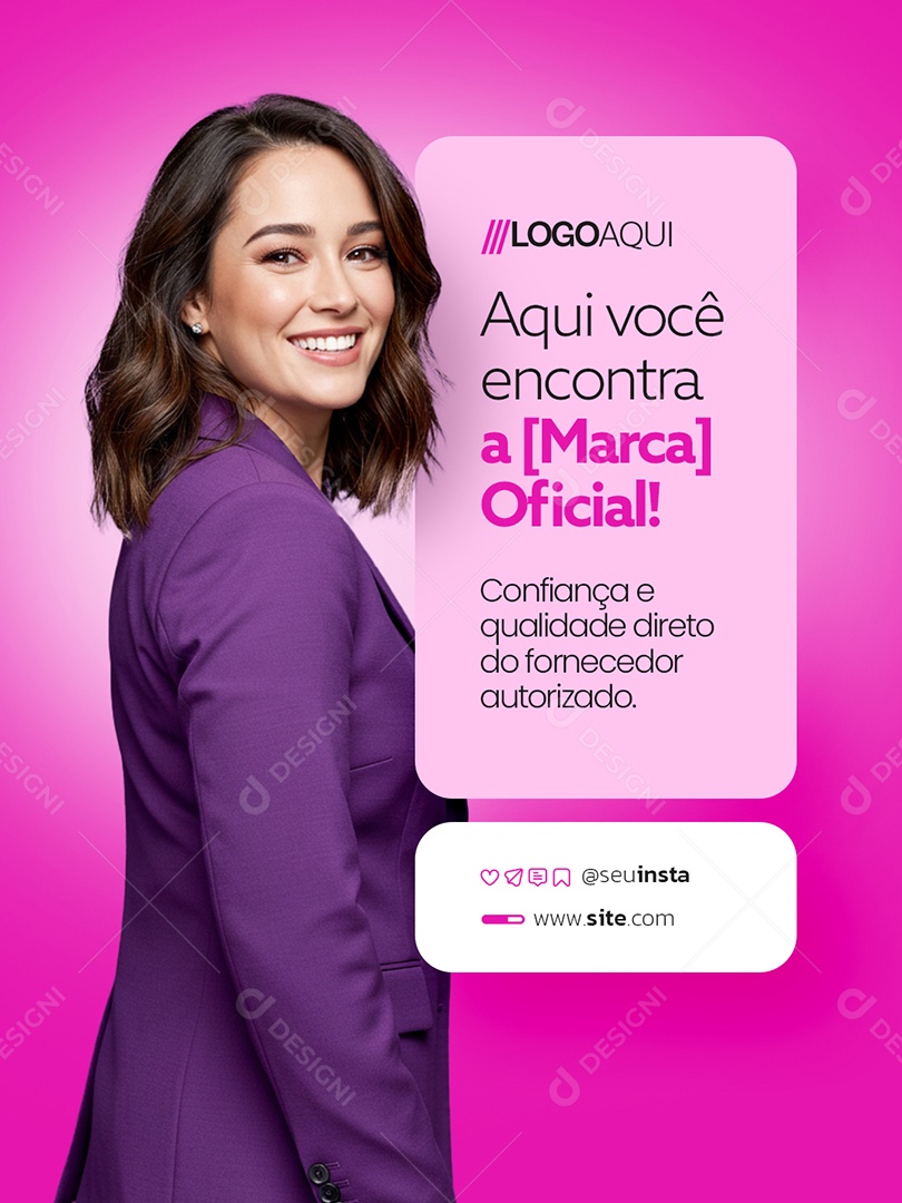 Vendedor Oficial Confiança e Qualidade Direto Social Media PSD Editável