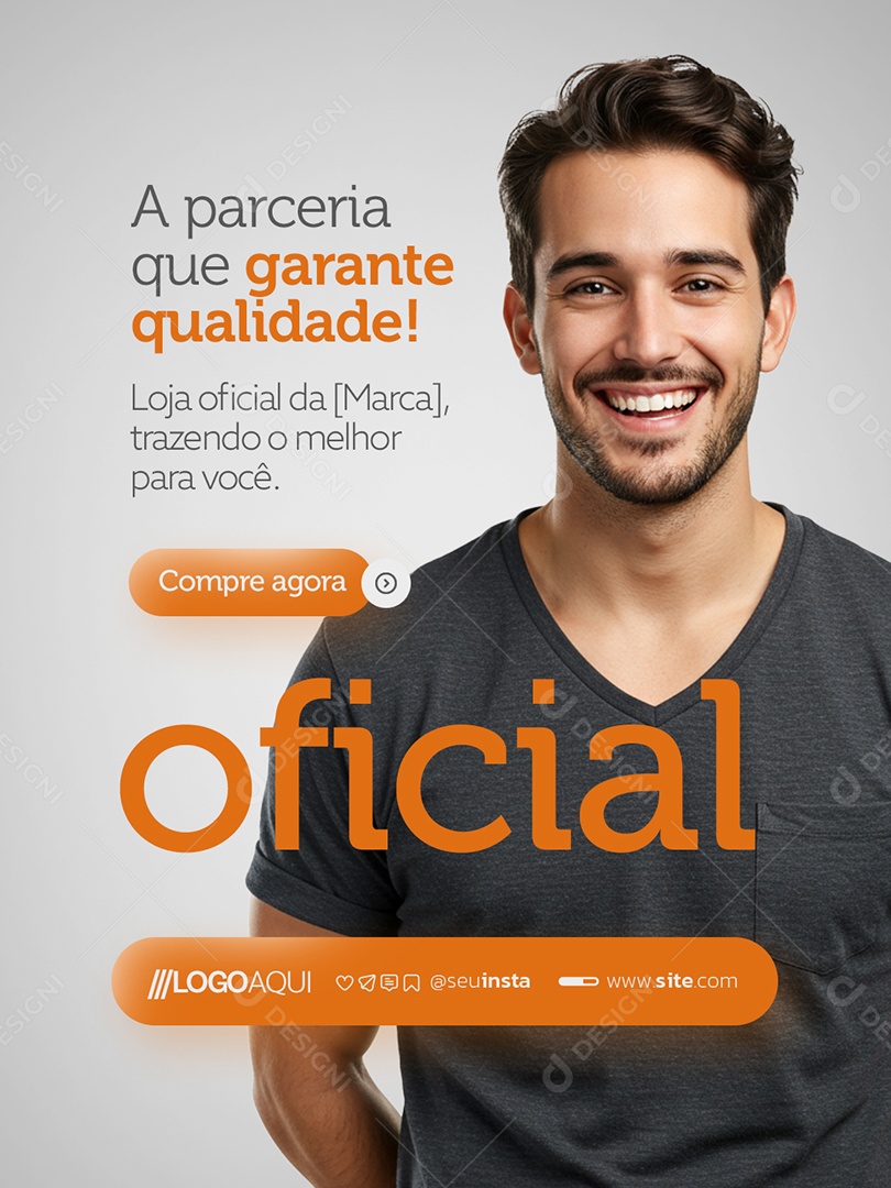 Vendedor Oficial A Parceria que Garante Qualidade Social Media PSD Editável