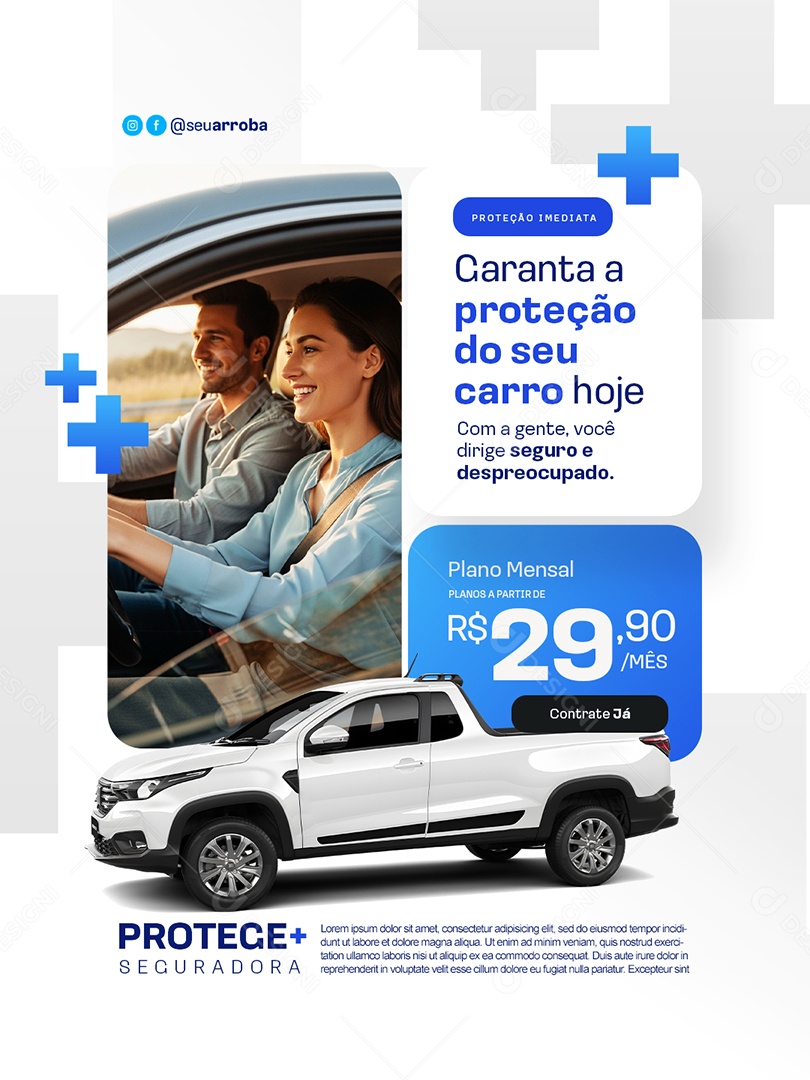 Seguradora Proteção Imediata Social Media PSD Editável