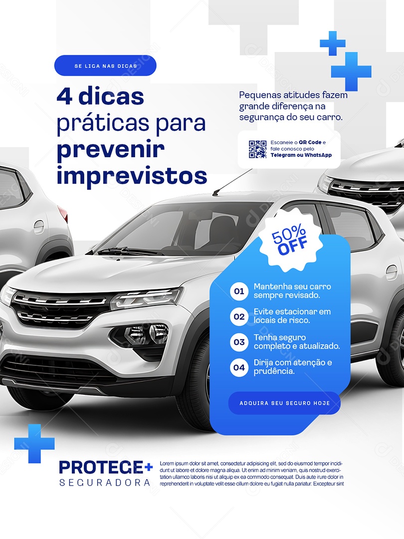 Seguradora Quatro Dicas Práticas Social Media PSD Editável