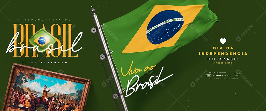 Carrossel Dia da Independência do Brasil 07 de Setembro Viva ao Brasil Social Media PSD Editável