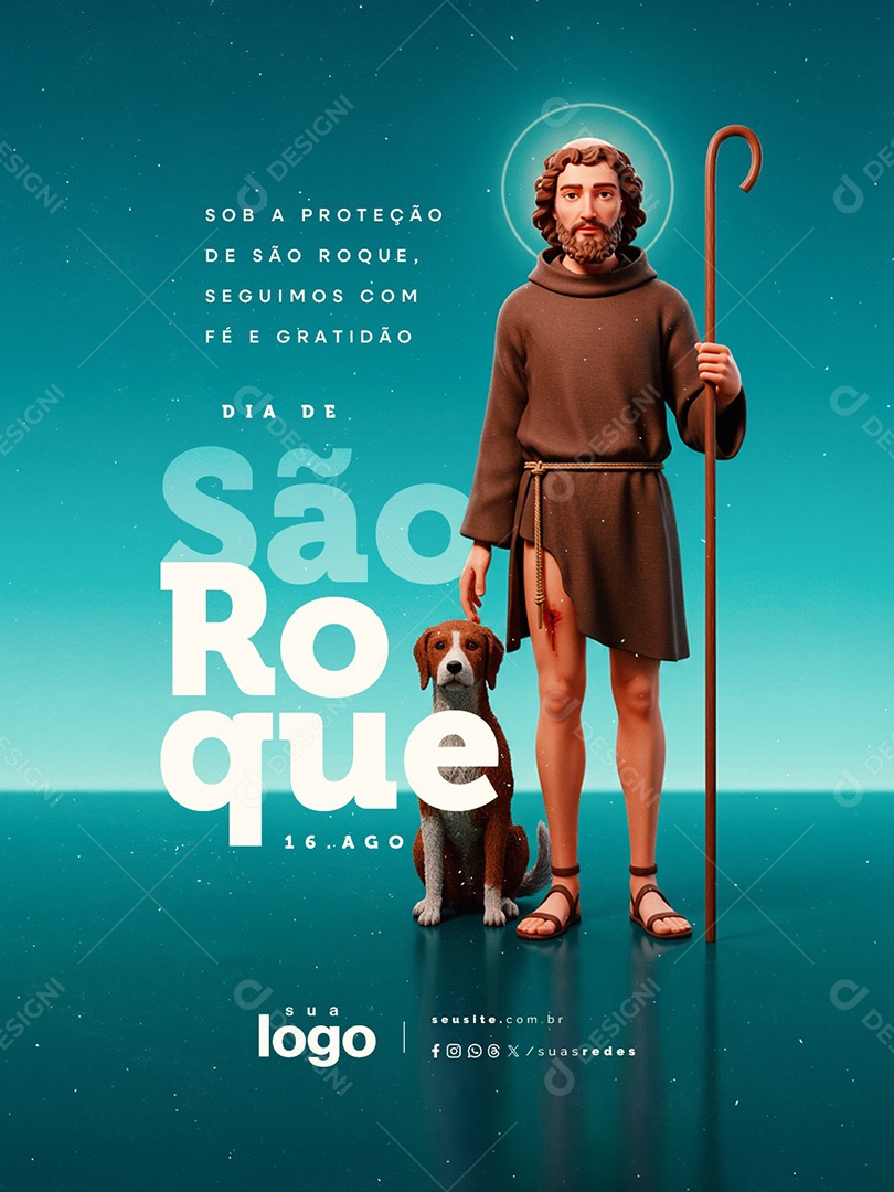 Dia de São Roque 16 de Agosto Social Media PSD Editável