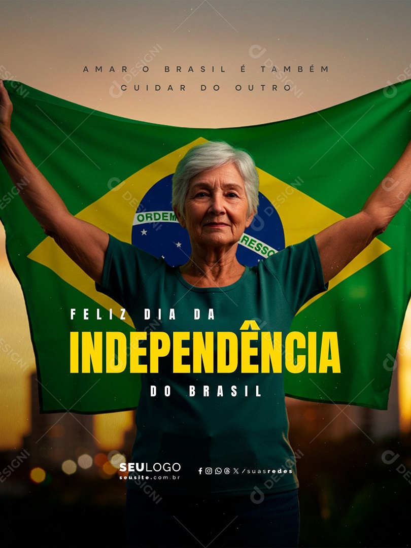 Feliz Dia da Independência do Brasil 07 de Setembro Social Media PSD Editável