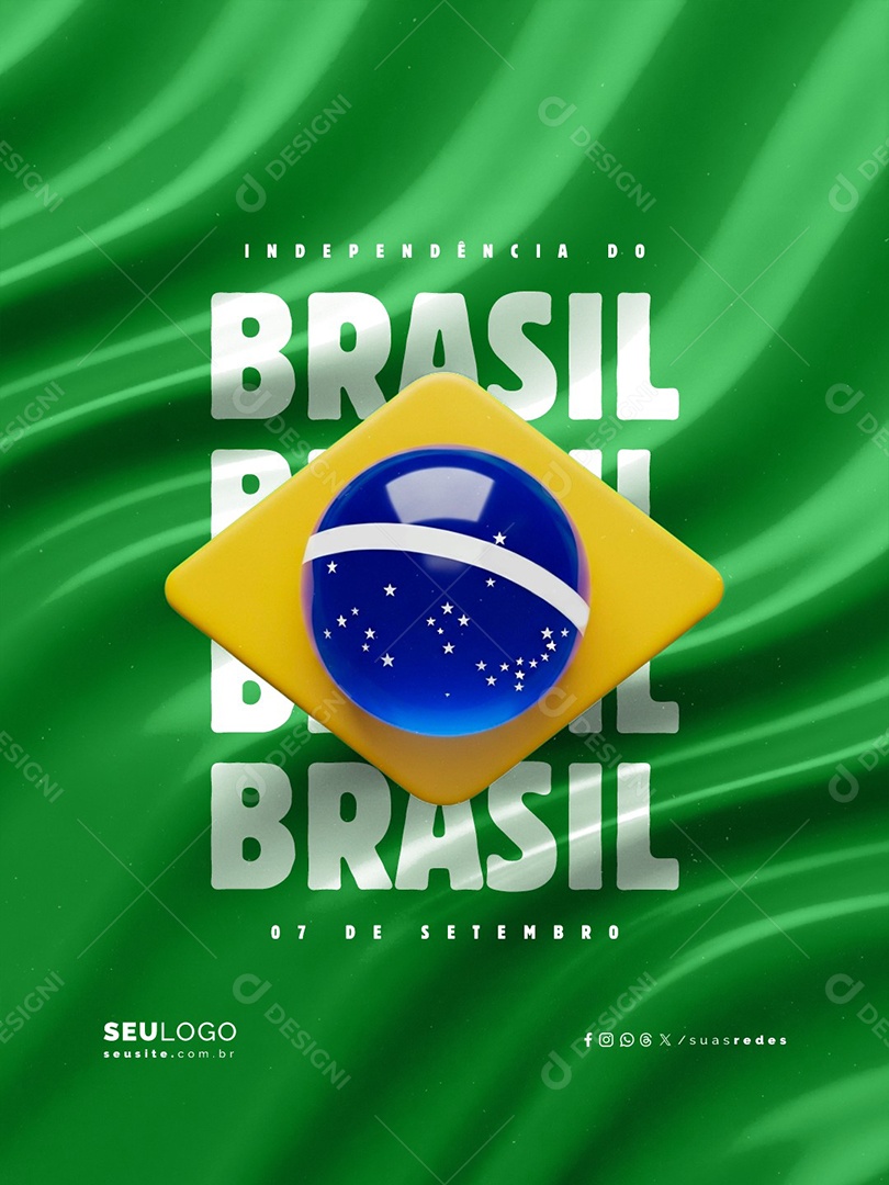 Dia da Independência do Brasil 07 de Setembro Social Media PSD Editável