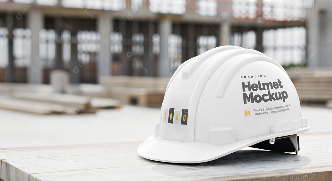 Capacete de Construção PSD Editável Mockup