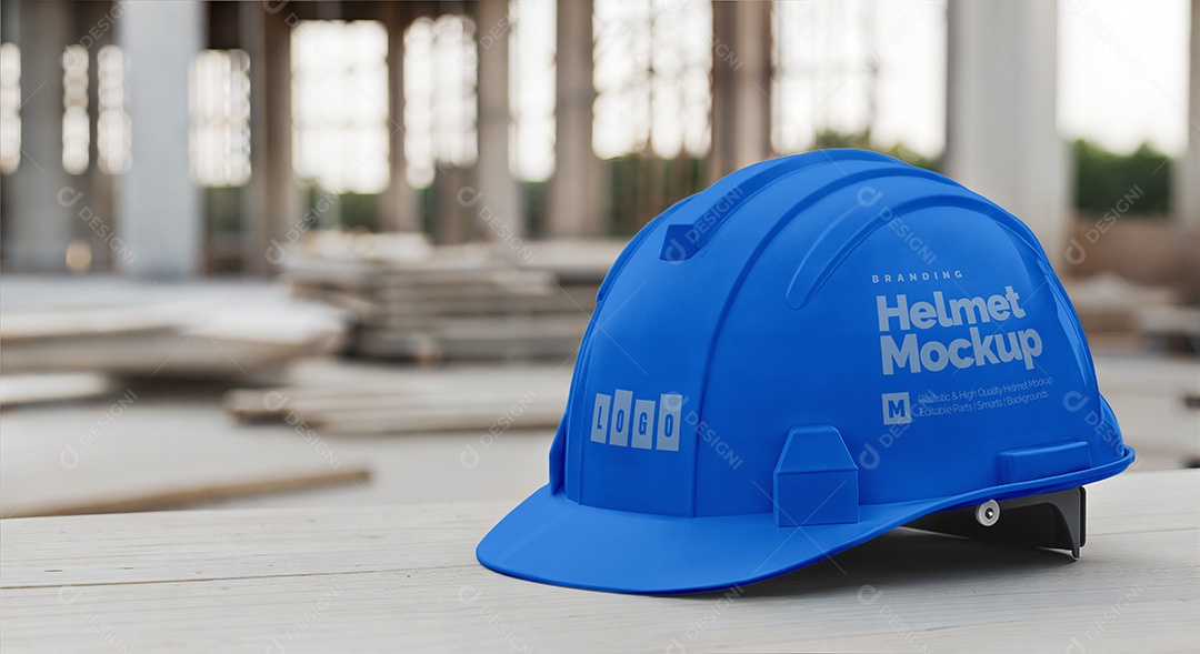 Capacete de Construção PSD Editável Mockup