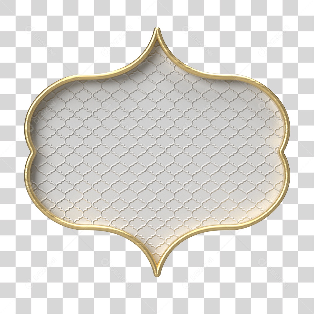 Moldura Branca Ornamentada para Composição PNG Transparente