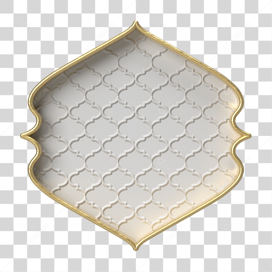 Moldura Branca Ornamentada para Composição PNG Transparente