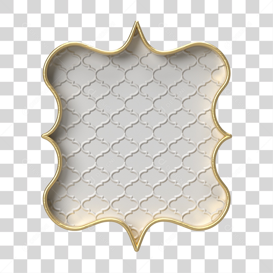 Moldura Branca Ornamentada para Composição PNG Transparente