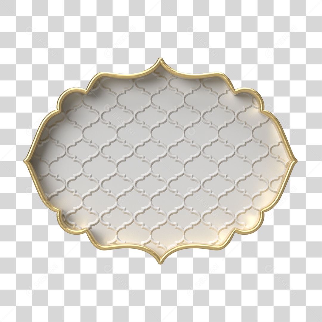 Moldura Branca Ornamentada para Composição PNG Transparente