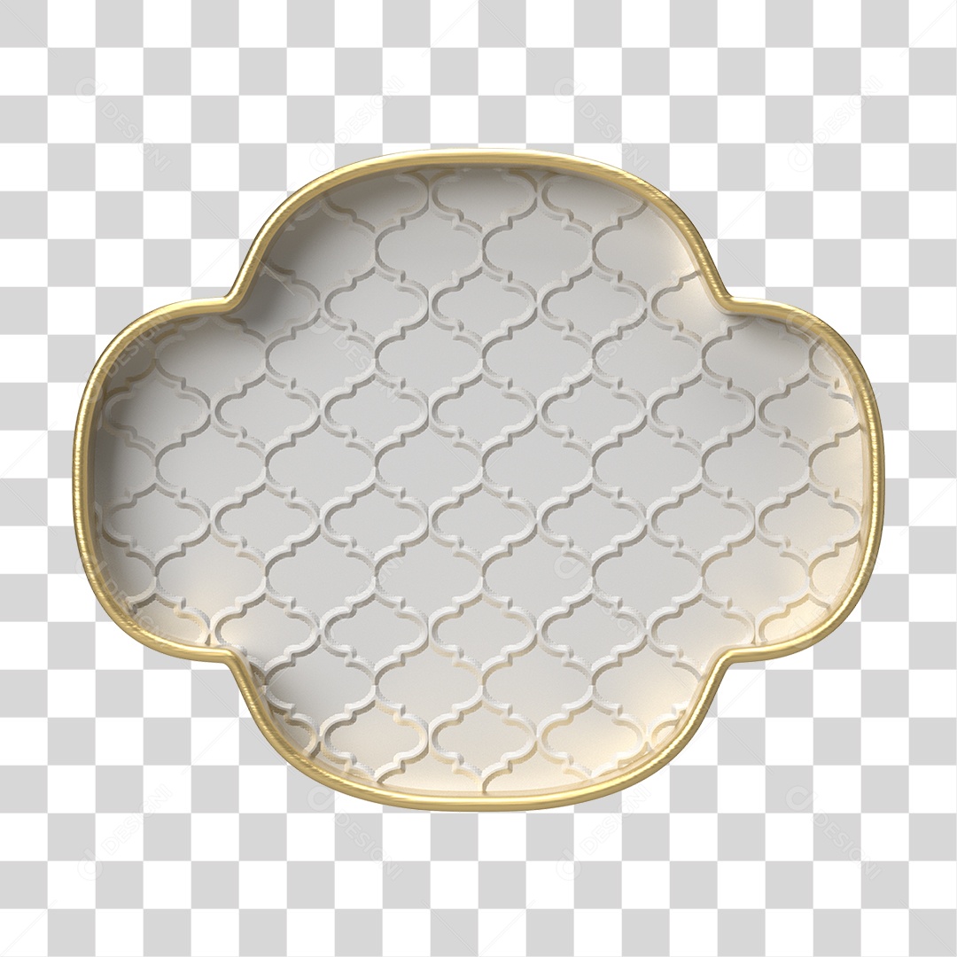 Moldura Branca Ornamentada para Composição PNG Transparente