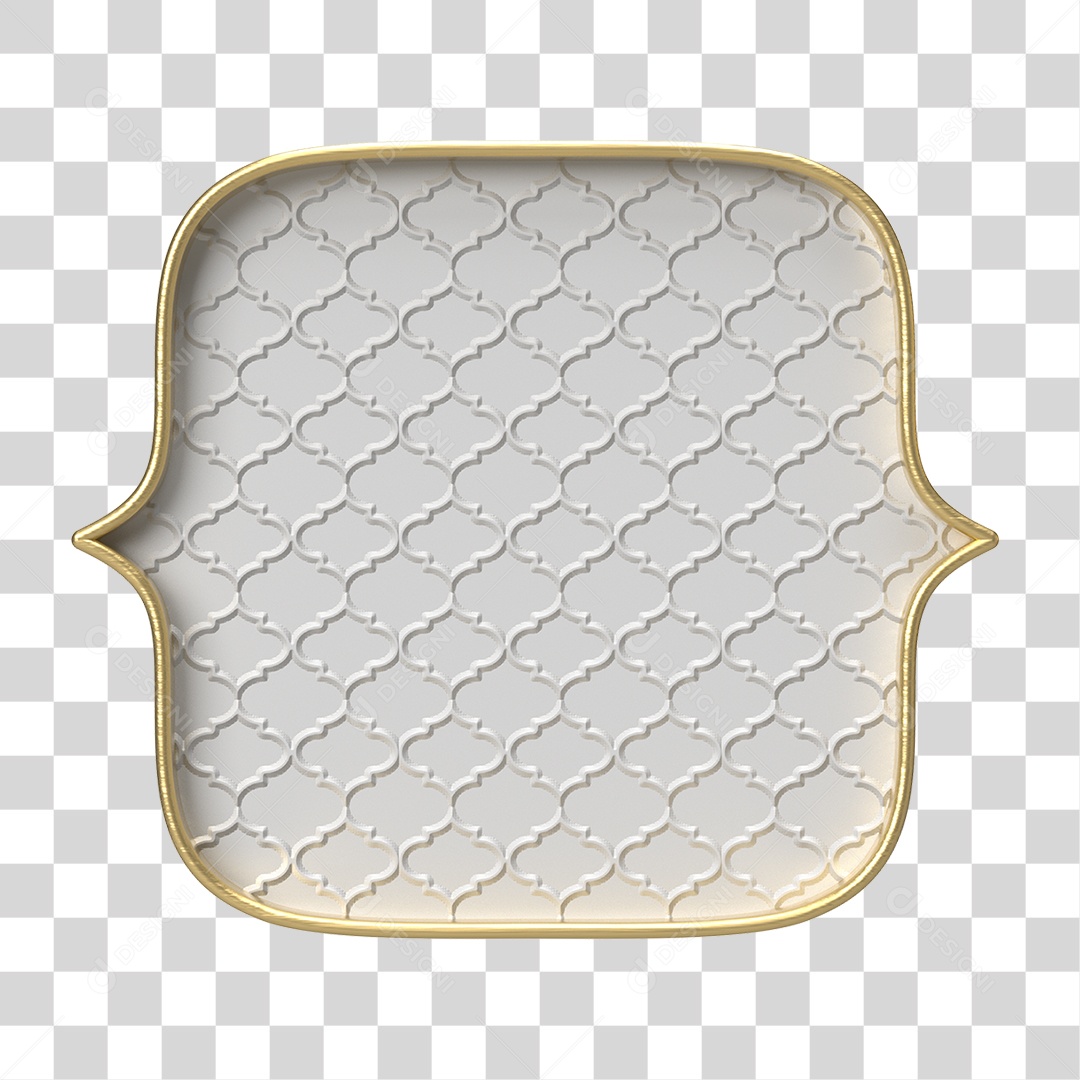 Moldura Branca Ornamentada para Composição PNG Transparente