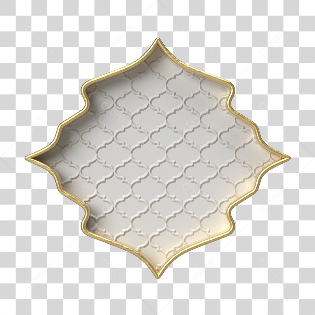 Moldura Branca Ornamentada para Composição PNG Transparente