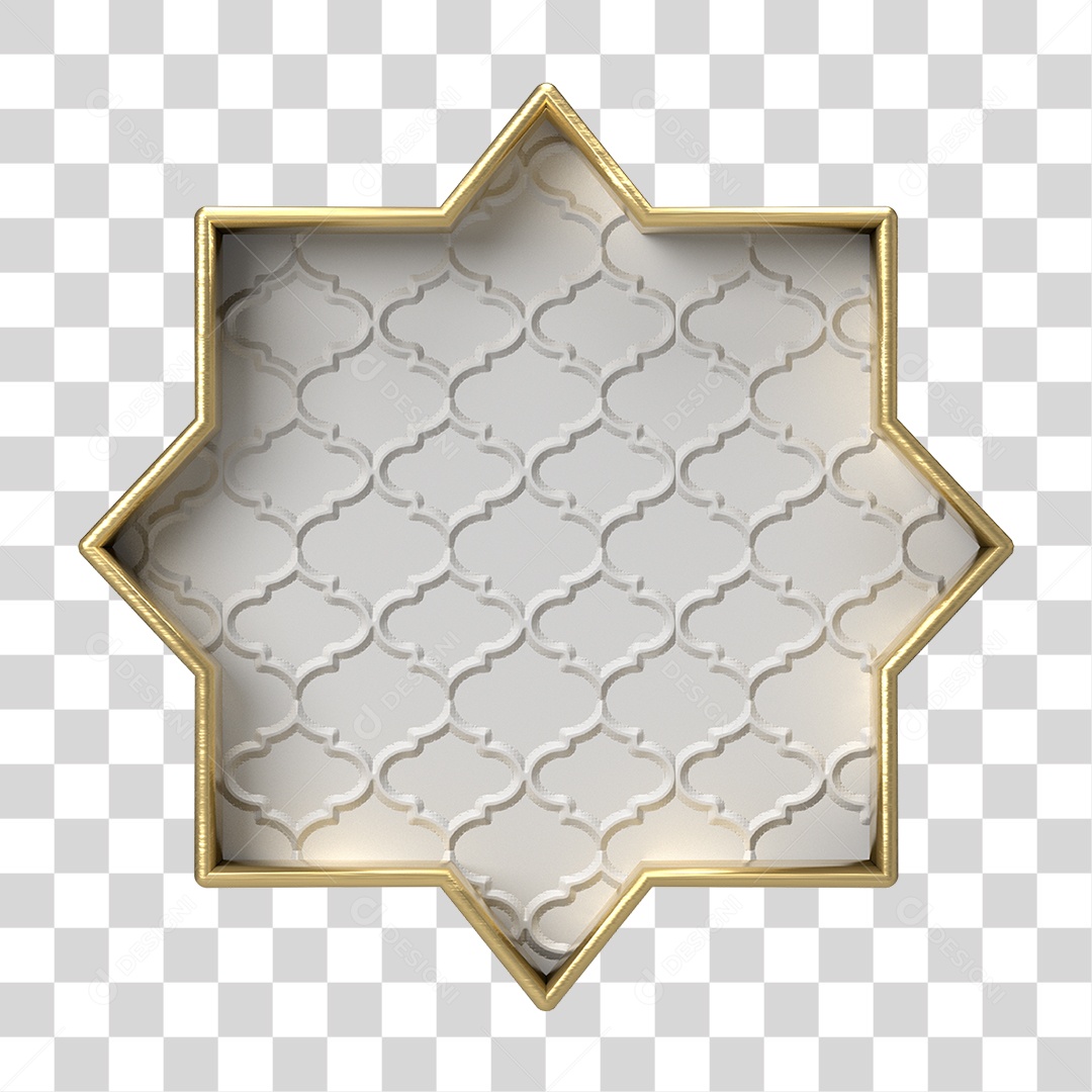 Moldura Branca Ornamentada para Composição PNG Transparente