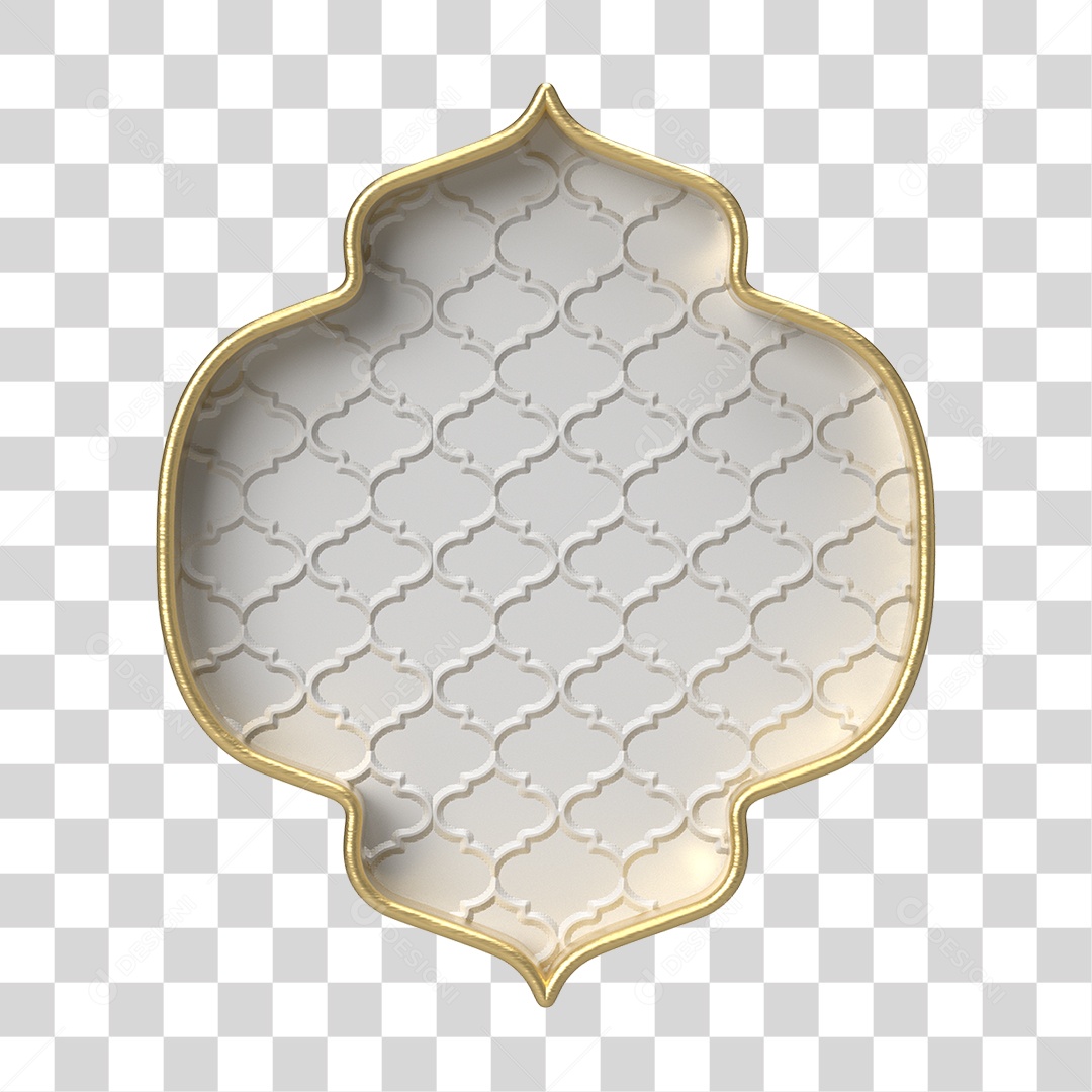 Moldura Branca Ornamentada para Composição PNG Transparente