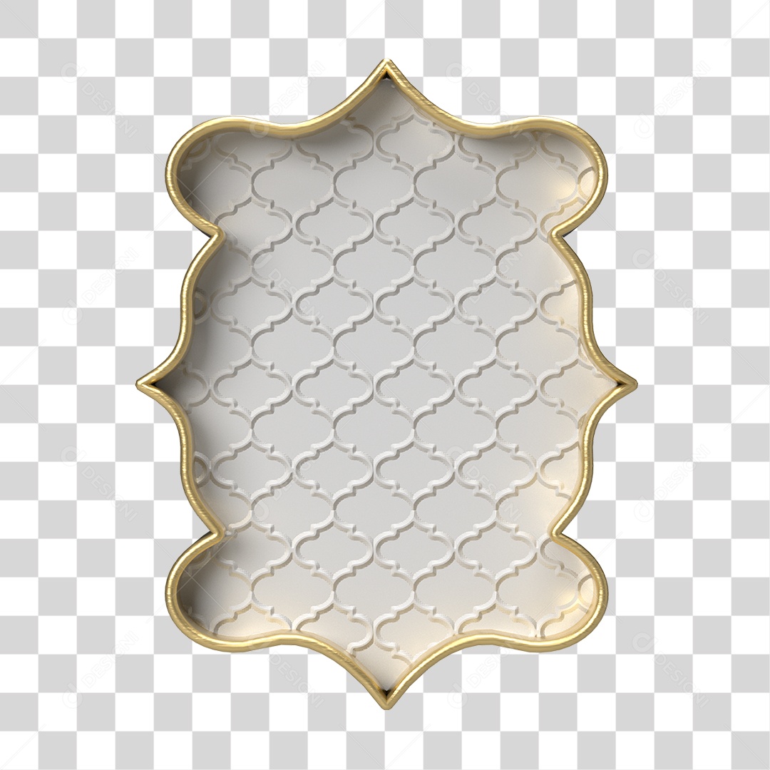 Moldura Branca Ornamentada para Composição PNG Transparente