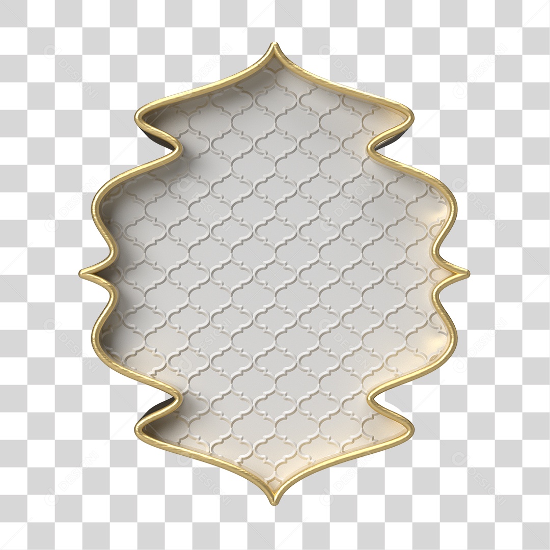 Moldura Branca Ornamentada para Composição PNG Transparente