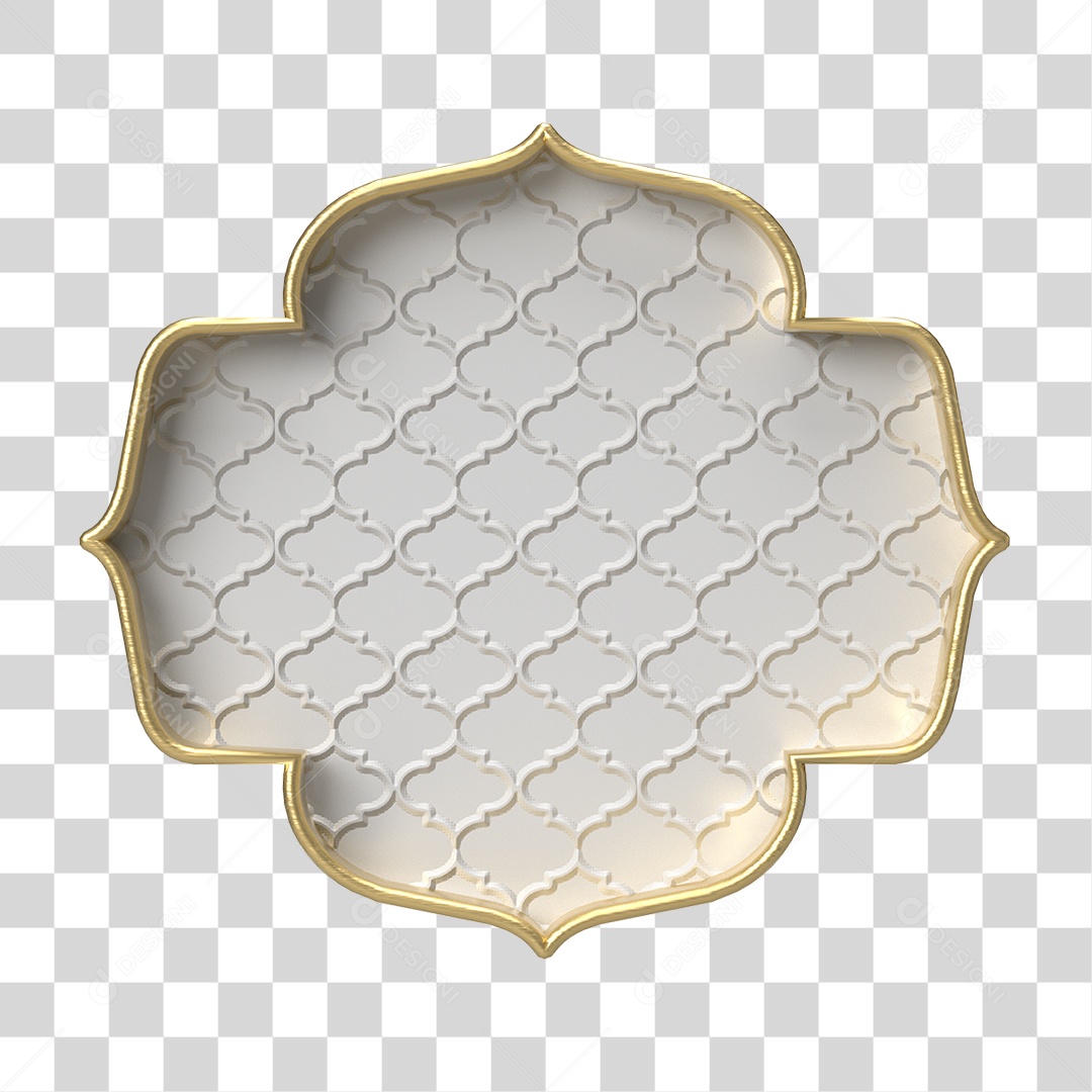 Moldura Branca Ornamentada para Composição PNG Transparente