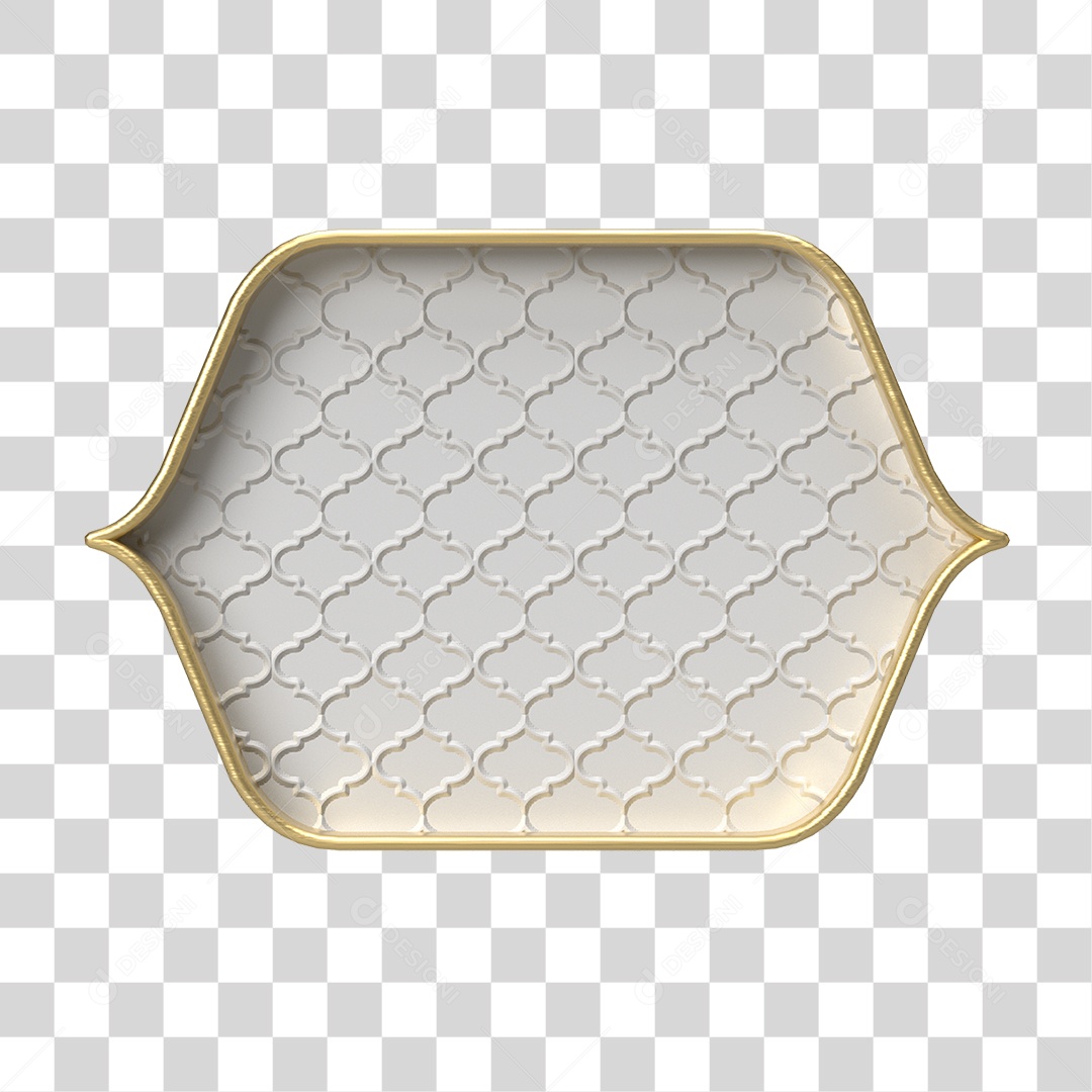 Moldura Branca Ornamentada para Composição PNG Transparente