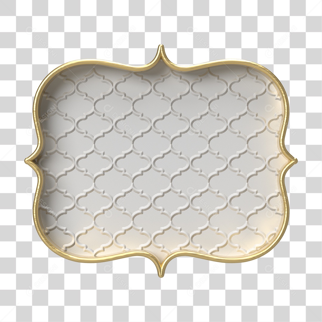 Moldura Branca Ornamentada para Composição PNG Transparente