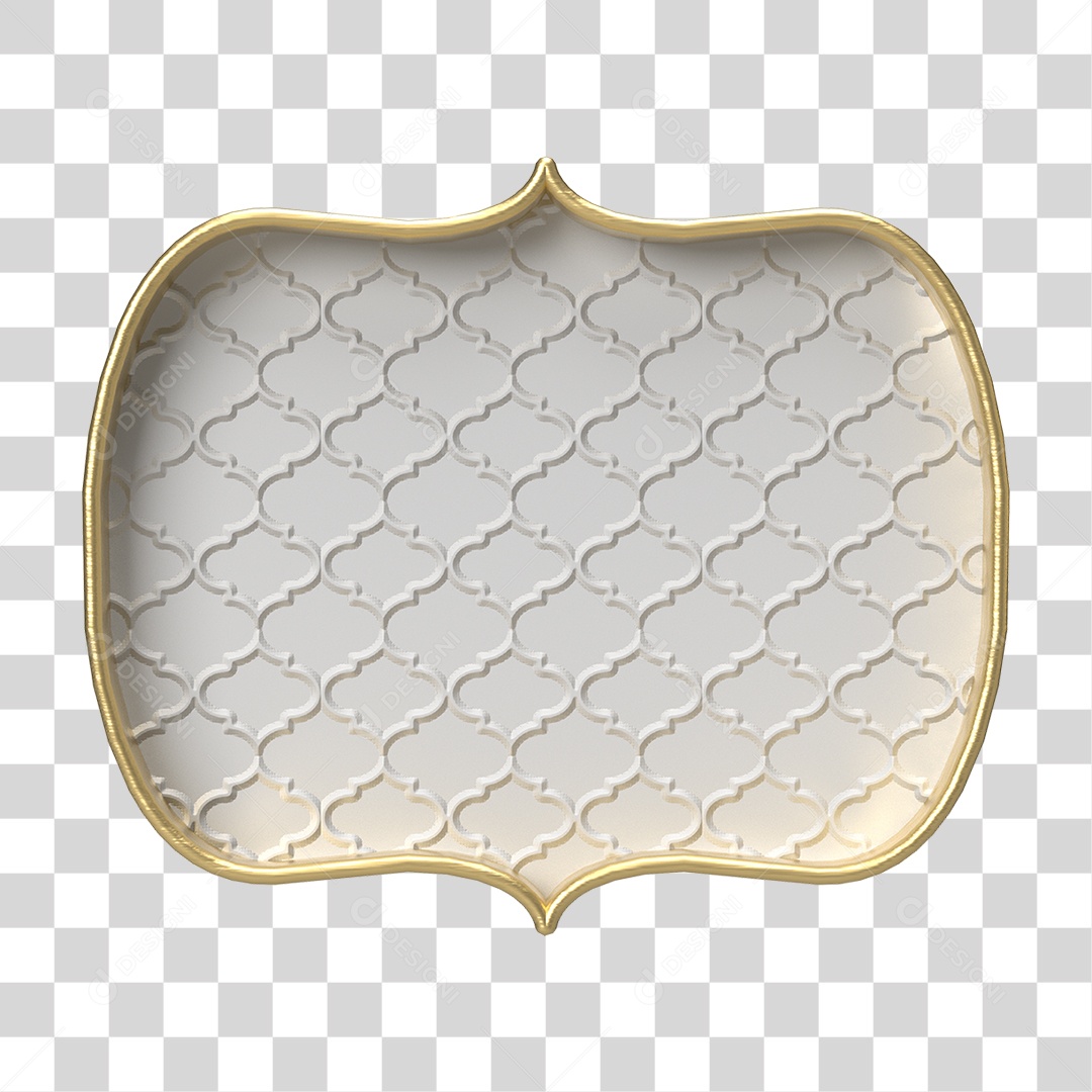 Moldura Branca Ornamentada para Composição PNG Transparente