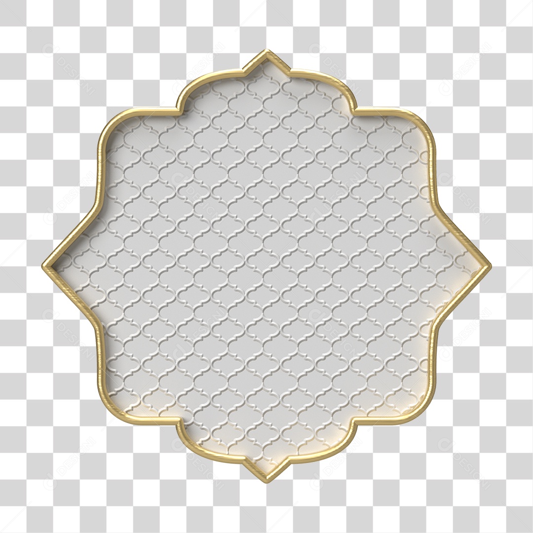 Moldura Branca Ornamentada para Composição PNG Transparente