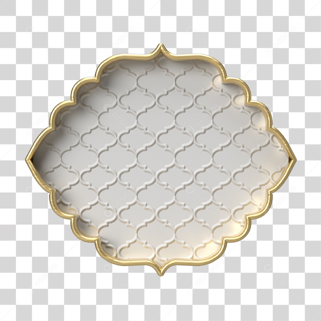 Moldura Branca Ornamentada para Composição PNG Transparente