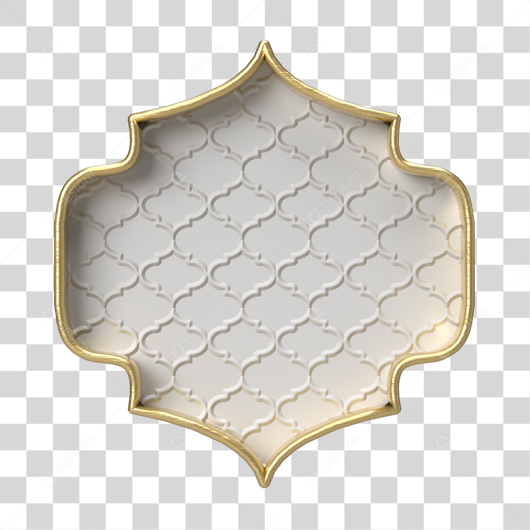 Moldura Branca Ornamentada para Composição PNG Transparente