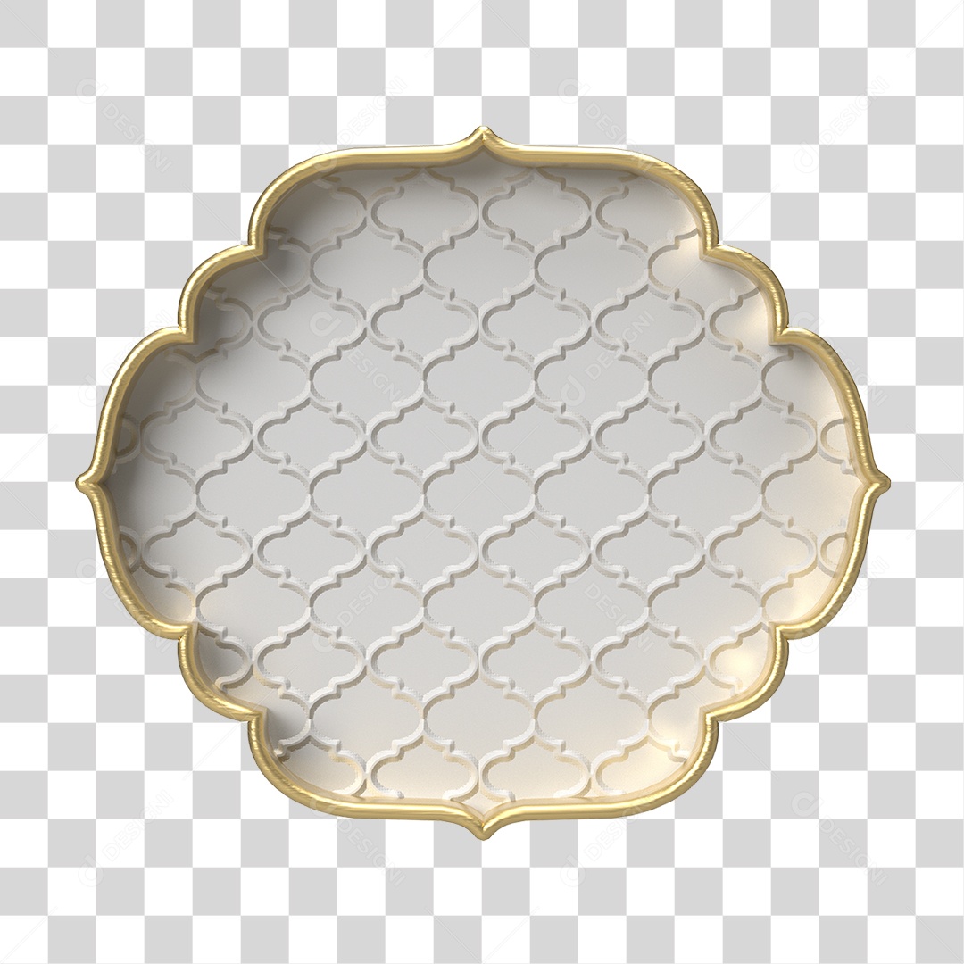 Moldura Branca Ornamentada para Composição PNG Transparente