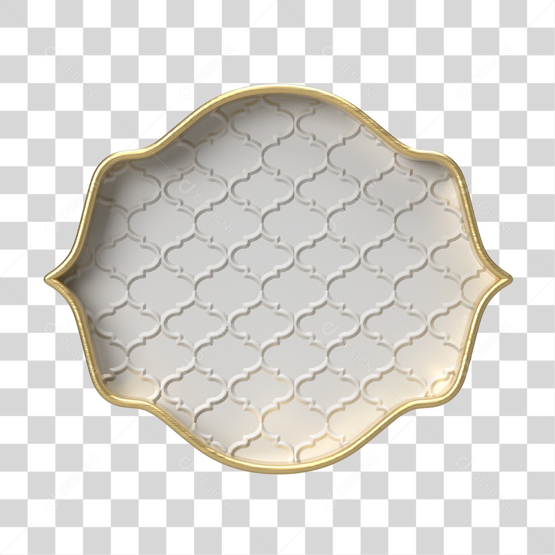 Moldura Branca Ornamentada para Composição PNG Transparente