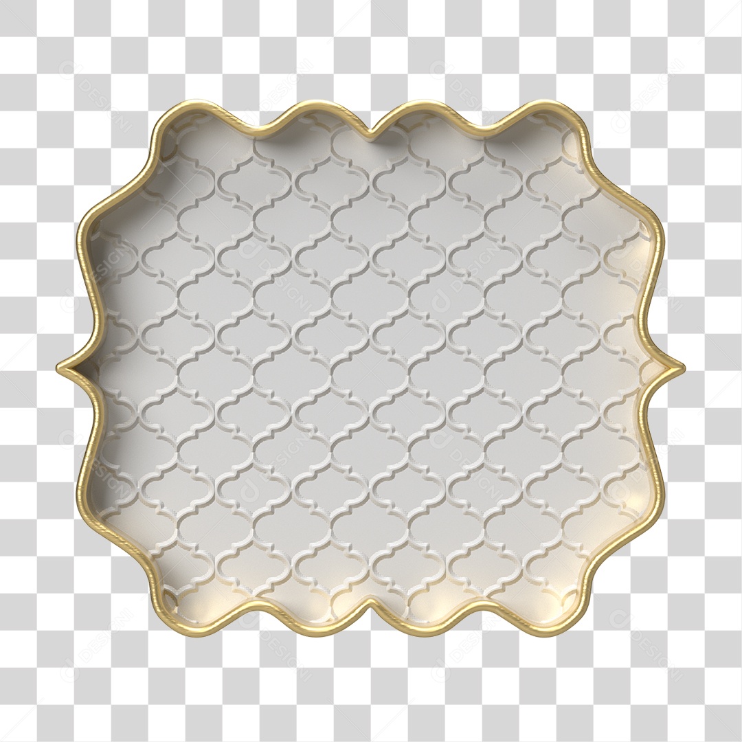 Moldura Branca Ornamentada para Composição PNG Transparente