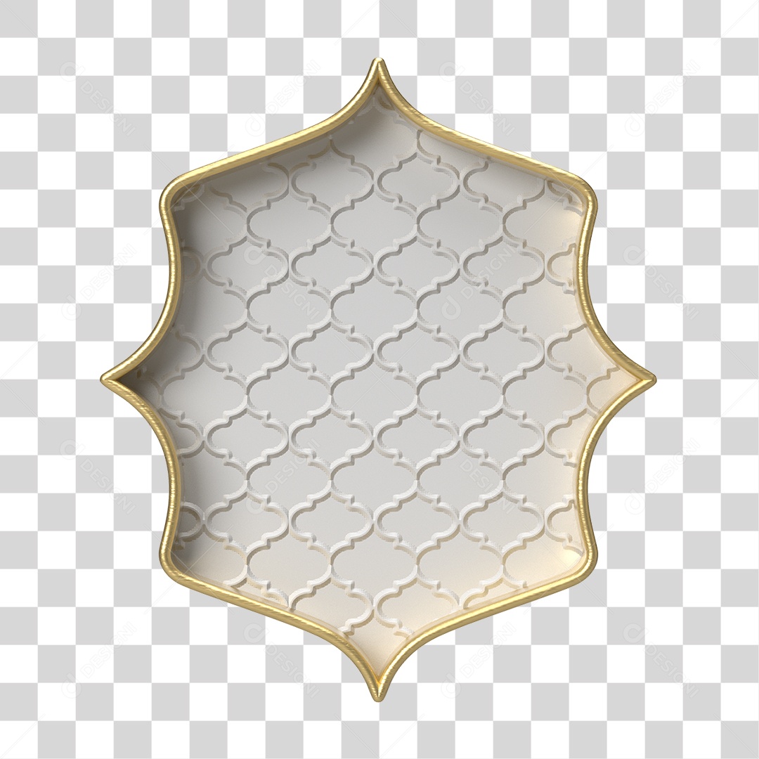 Moldura Branca Ornamentada para Composição PNG Transparente